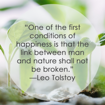 One of the first conditions of happiness is that the link between man and nature shall not be broken, Leo Tolstoy, environmental quotes, sustainability quotes, climate change quotes
